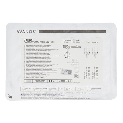 Avanos Medical Sales LLC Low Profile Gastrostomy Tube Kit MIC-Key® 14 Fr. 2.0 cm Tube Silicone Sterile #0120-14-2.0