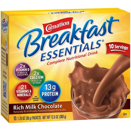 Oral Supplement Carnation Breakfast Essentials® Rich Milk Chocolate Flavor Powder 1.26 oz. Individual Packet