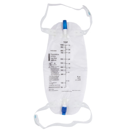 Urinary Leg Bag Anti-Reflux Valve Sterile 1000 mL Vinyl