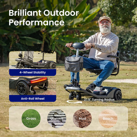 Flexible Lightweight 4 Wheel Mobility Scooter #D50