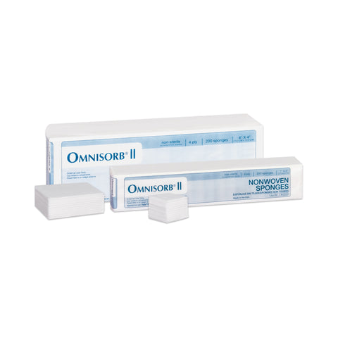 Nonwoven Sponge Omnisorb® Nonwoven 4-Ply 4 X 4 Inch Square NonSterile