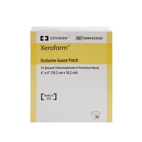 Xeroform Petrolatum Impregnated Dressing Xeroform™ Occlusive Square 4 X 4 Inch Sterile #8884433500