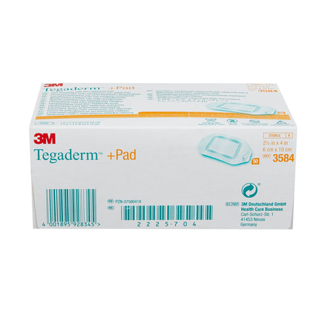 Transparent Film Dressing with Pad 3M™ Tegaderm™ 2-3/8 X 4 Inch Frame Style Delivery Rectangle Sterile #3584