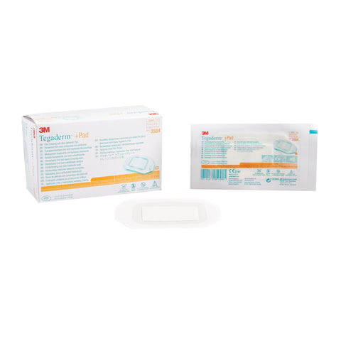 Transparent Film Dressing with Pad 3M™ Tegaderm™ 2-3/8 X 4 Inch Frame Style Delivery Rectangle Sterile #3584