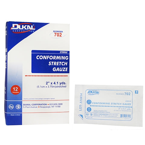 Conforming Bandage Dukal™ Polyester / Rayon 1-Ply  Roll Shape Sterile