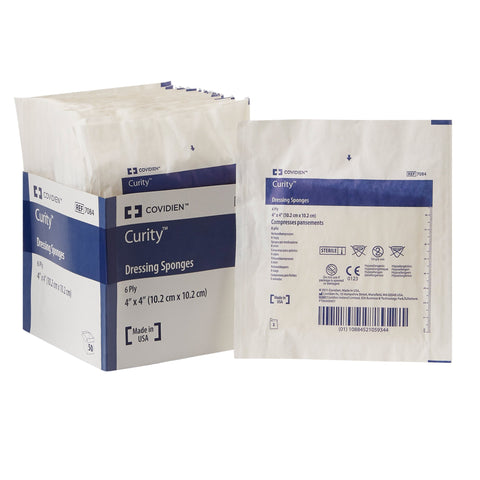 Nonwoven Sponge Curity™ Polyester / Rayon 6-Ply 4 X 4 Inch Square Sterile