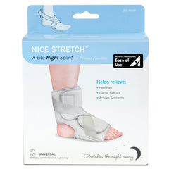 Plantar Fasciitis Night Splint Nice Stretch® X-Lite One Size Fits Most Hook and Loop Closure Left or Right Foot