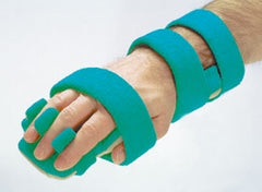 Resting Hand Orthosis with Finger Separators AliMed® ULTRApadded™ Grip Orthosis Padded Foam / Terry Cloth / Wire Left or Right Hand Turquoise One Size Fits Most