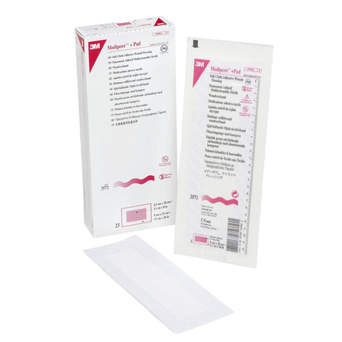 Adhesive Dressing 3M™ Medipore™  Soft Cloth Rectangle White Sterile