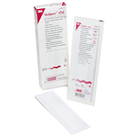 Adhesive Dressing 3M™ Medipore™  Soft Cloth Rectangle White Sterile