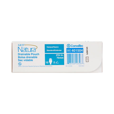 ConvaTec Colostomy Pouch Sur-Fit Natura® 401504 Two-Piece System 12 Inch Length Drainable