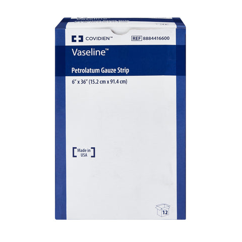 Cardinal Petrolatum Impregnated Dressing Vaseline® Rectangle 6 X 36 Inch Sterile #8884416600