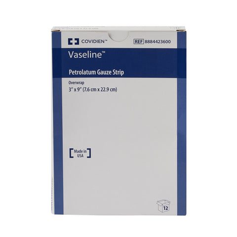 Cardinal Petrolatum Impregnated Dressing Vaseline® Rectangle 3 X 9 Inch Sterile #8884423600