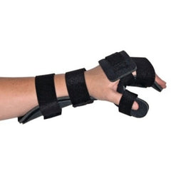 Resting Hand Splint with Neutral Thumb Plastic Right Hand Black Large 3-1/2 to 3-3/4 Inch Palm Width