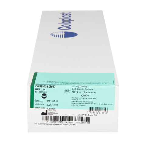 Coloplast Urethral Catheter Self-Cath® Straight Tip / Soft Uncoated PVC 14 Fr. 16 Inch #114