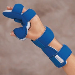 Resting Hand Splint Air Soft™ Aluminum / Fabric Right Hand Blue Large