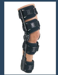 Hinged Leg Brace Telescoping TROM™ Advance One Size Fits Most Hook and Loop Closure < 26 Inch Circumference Left or Right Leg