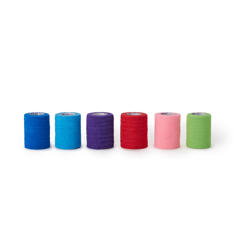 Cohesive Bandage CoFlex® Tensile Strength Self-adherent Closure Teal / Blue / White / Purple / Red / Green NonSterile