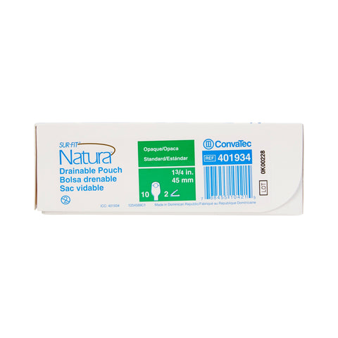ConvaTec Colostomy Pouch Sur-Fit Natura® 401934 Two-Piece System 12 Inch Length Drainable