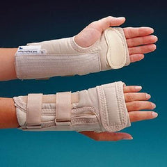 Wrist Brace Rolyan® D-Ring™ with MCP Support Aluminum / Polyester / Cotton / Foam / Polyester Right Hand Beige Medium  6-3/4 to 7-1/2 Inch Wrist Circumference