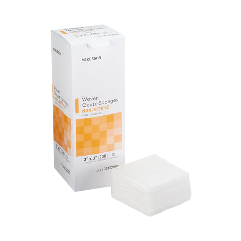 Gauze Sponge Woven Cotton 12-Ply  Square NonSterile
