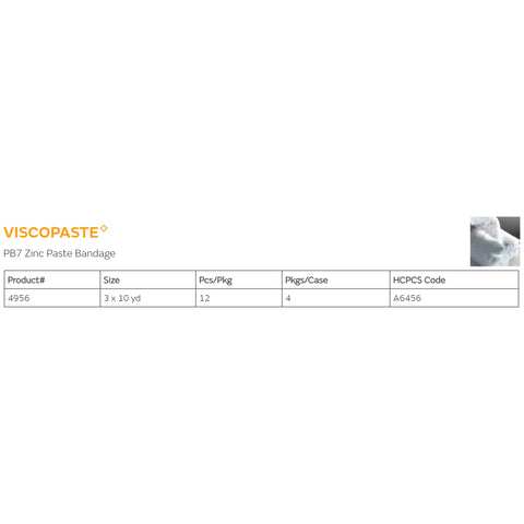 Smith & Nephew Zinc Impregnated Dressing Viscopaste® PB7 Roll 3 Inch X 10 Yard Sterile #4956