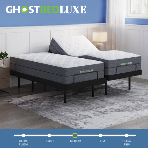 Ghostbed Luxe 13" Memory Foam Mattress with Adjustable Base