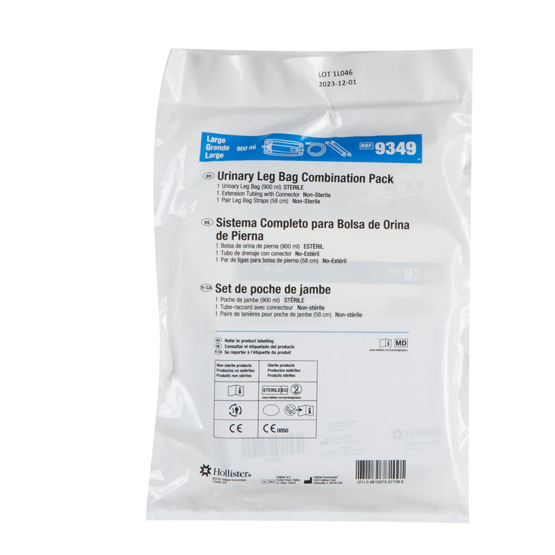 Hollister Urinary Leg Bag Hollister Anti-Reflux Valve Sterile 900 mL Vinyl #9349