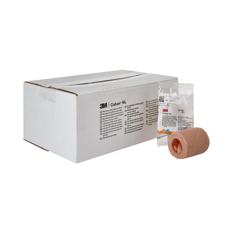 Cohesive Bandage 3M™ Coban™ LF Standard Compression Self-adherent Closure Tan NonSterile