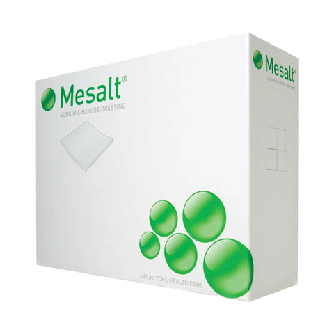 Molnlycke Sodium Chloride Impregnated Dressing Mesalt® Square 6 X 6 Inch / 3 X 3 Inch Folded Sterile #285780
