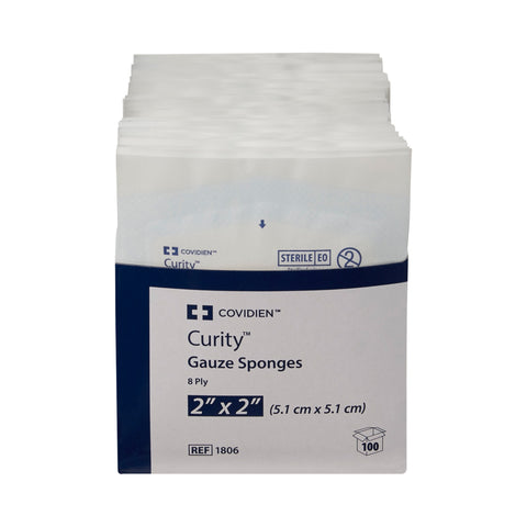 USP Type VII Gauze Sponge Curity™ Cotton 8-Ply 4 X 4 Inch Square Sterile