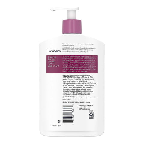 Hand and Body Moisturizer Lubriderm® Advanced Therapy 16 oz. Pump Bottle Unscented Lotion #05280048234