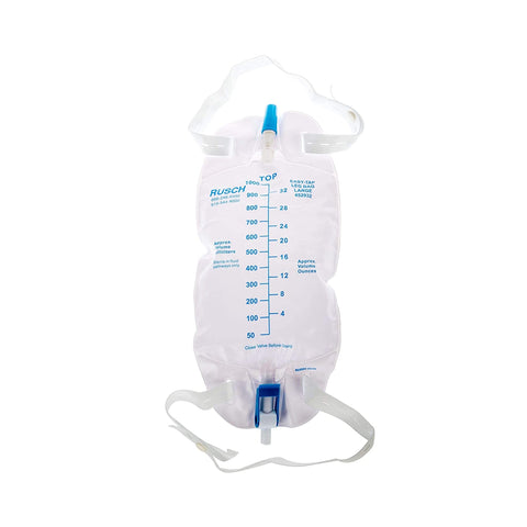 Teleflex Urinary Leg Bag Easy Tap™ Anti-Reflux Valve Sterile 950 mL Vinyl #452932