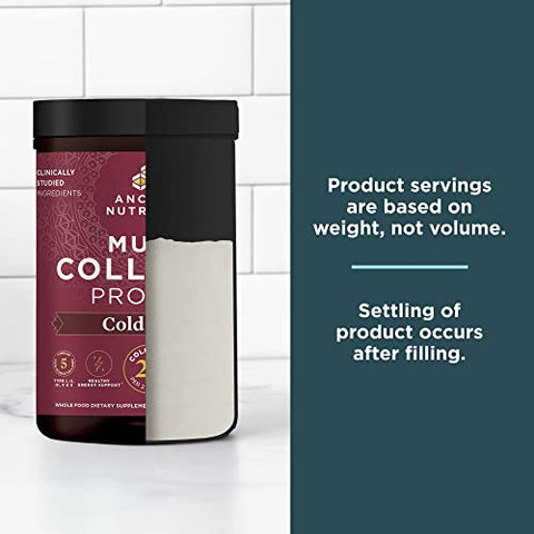Collagen Powder Protein with Vitamin C and Probiotics by Ancient Nutrition, Multi Collagen Protein, Unflavored, 24 Servings, Hydrolyzed Collagen Peptides Supports Skin and Nails, Gut Health, 8.6oz