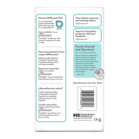 Absorbent Underwear Tranquility® Essential Pull On with Tear Away Seams Adult Medium Unisex Disposable Heavy Absorbency #2605