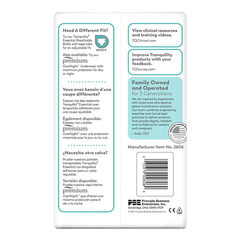 Absorbent Underwear Tranquility® Essential Pull On with Tear Away Seams Adult Large Unisex Disposable Heavy Absorbency #2606