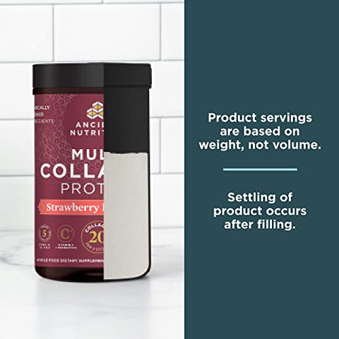 Collagen Powder Protein with Vitamin C and Probiotics by Ancient Nutrition, Multi Collagen Protein, Unflavored, 24 Servings, Hydrolyzed Collagen Peptides Supports Skin and Nails, Gut Health, 8.6oz