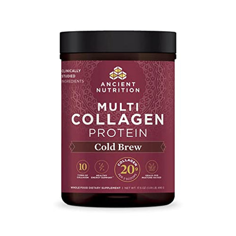 Collagen Powder Protein with Vitamin C and Probiotics by Ancient Nutrition, Multi Collagen Protein, Unflavored, 24 Servings, Hydrolyzed Collagen Peptides Supports Skin and Nails, Gut Health, 8.6oz