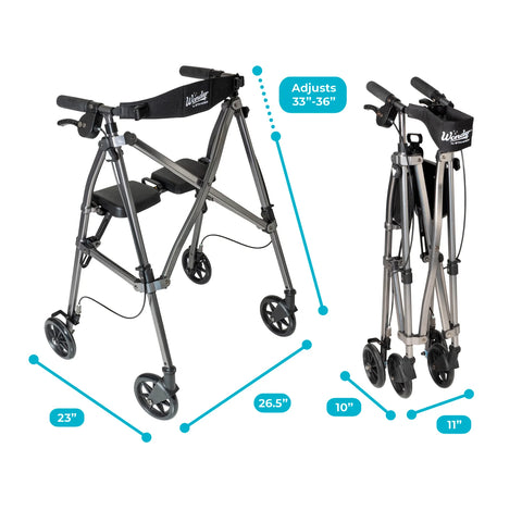 Stander Space Saver Rollator #4250-BW, 1 EACH