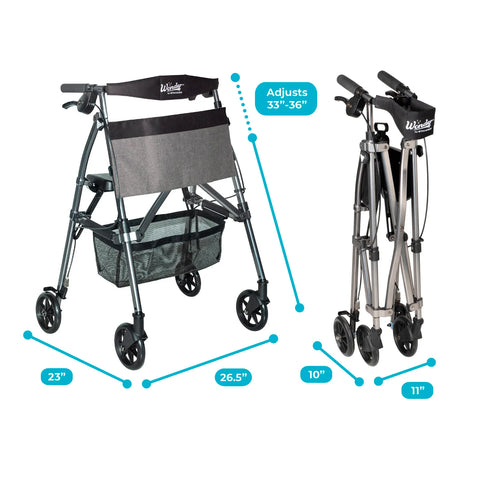 Stander Wonder Rollator #4350-BW, 1 EACH