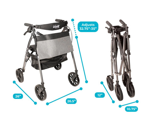 Stander Wonder Rollator #4395-BW, 1 EACH