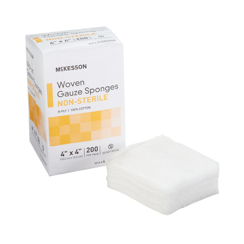 Gauze Sponge Cotton 8-Ply Square NonSterile