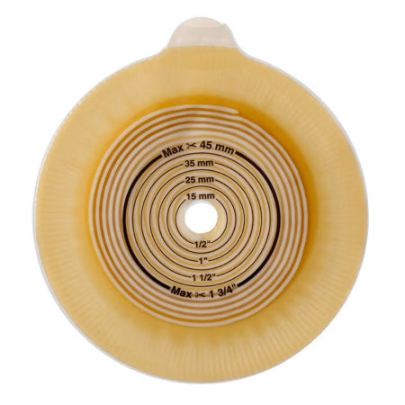 Coloplast Ostomy Barrier 2881 Assura®2 Trim to Fit, Standard Wear Pectin Based Adhesive 40 mm Flange Green Code System Synthetic Resin 3/8 to 1-3/8 Inch Opening