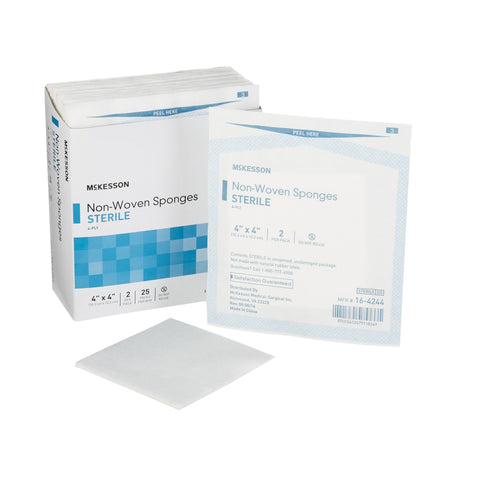 Nonwoven Sponge Polyester / Rayon 4-Ply Square Sterile- 2 Per Pack