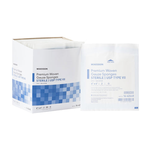 USP Type VII Gauze Sponge  Cotton 8-Ply Square Sterile