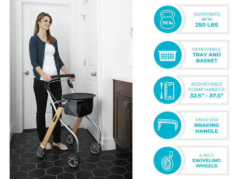 Trust Care Let's Go Indoor Rollator #4500-BE, 1 EACH