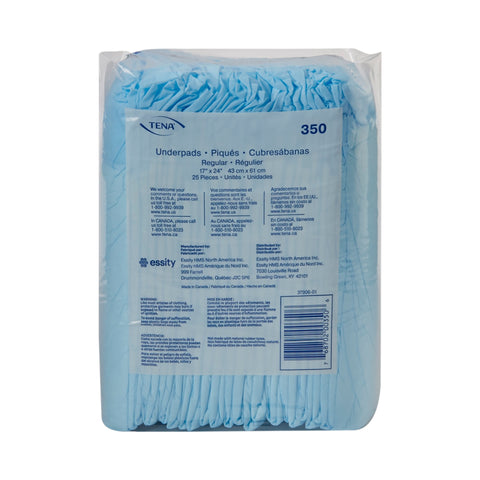 Disposable Underpad TENA® Regular 17 X 24 Inch Fluff Light Absorbency #350