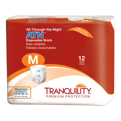 Incontinence Brief Tranquility® ATN Adult Medium Unisex Disposable Heavy Absorbency #2185