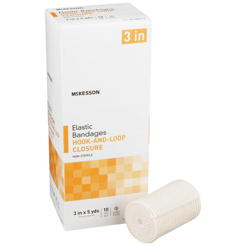 Elastic Bandage Standard Compression Hook and Loop Closure Tan NonSterile