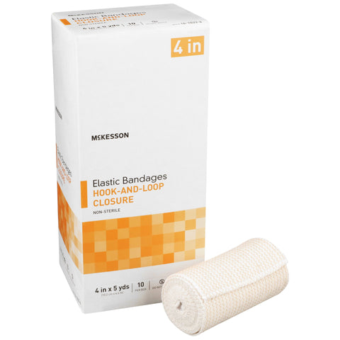 Elastic Bandage Standard Compression Hook and Loop Closure Tan NonSterile